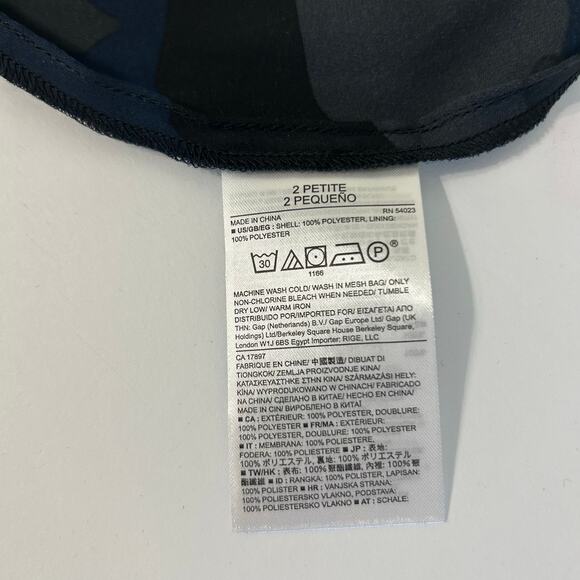 NWT Banana Republic Dress Navy Black Camo 2P Belt Sheer Flowy Long Sleeve Formal - Picture 11 of 13